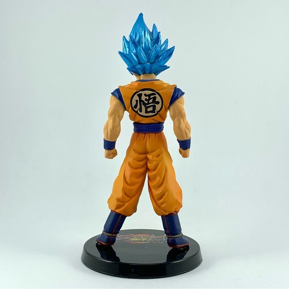 DBZ Dragon Ball FighterZ Super Saiyan Blue Goku 4" Figure with Stand Gamestop - Picture 5 of 16